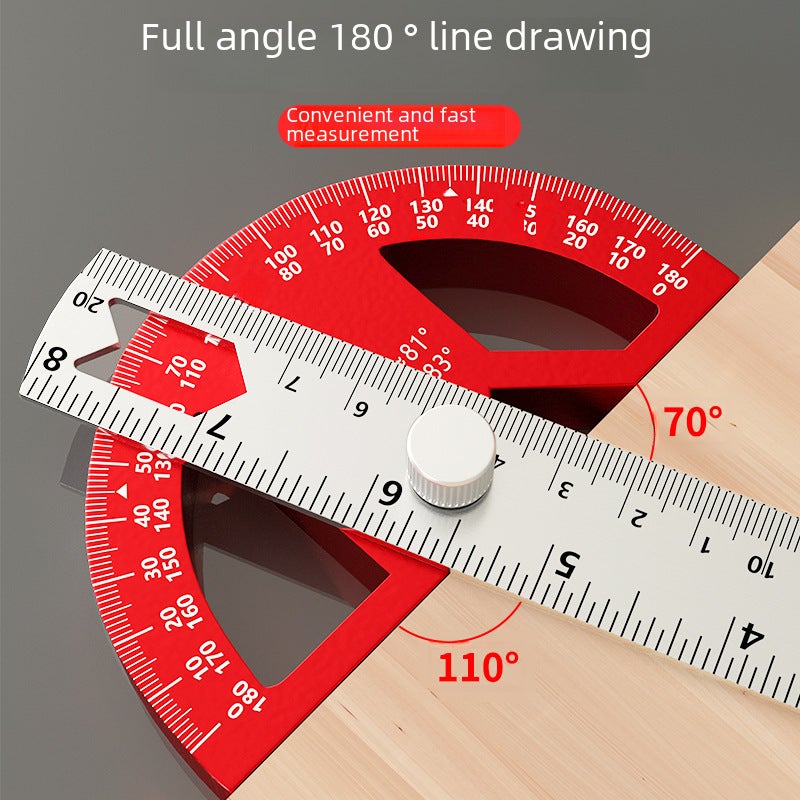 Multifunctional Angle Gauge Protractor Woodworking Measuring Tool Metric-inch Line Ruler Measuring Angle Gauge Activity Right Angle Ruler(Magnetic angle ruler 12 inch) - Image 4