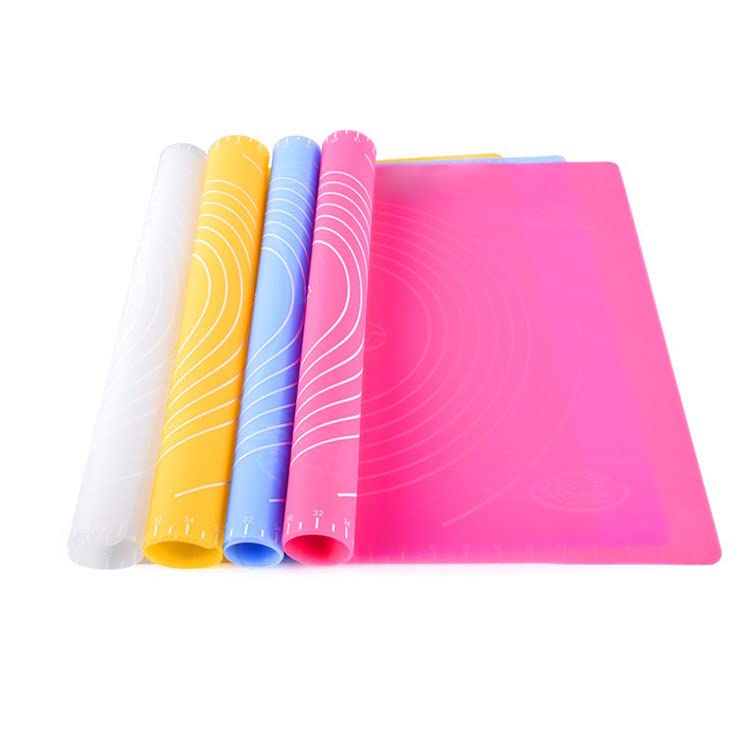 Winkelen Silicone Baking Mat - Non-Stick Fondant Rolling Mat, Silicone Kneading Dough Mat, Stretchable for Kitchen Roti Chapati Cake (50 * 40 CM, Pack of 1) (Multi Colour) - Image 3