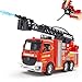 MQDMINI Remote Control Fire Truck Toy Fireman Fire Truck with Jet Pump and Lights Red Toy for 3 Year Old Boys Girls and Toddlers - Image 2