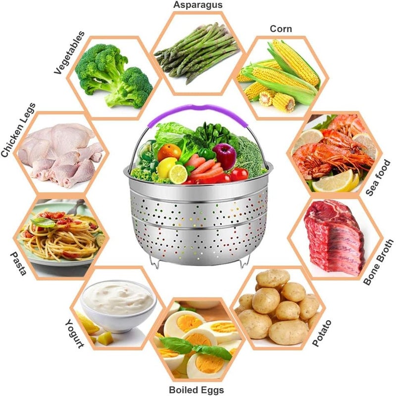 Sugaroom Accessories for Instant Pot, 100 PCS Pressure Cooker Accessories Set Compatible with Instant Pot Accessories 6 qt 8 quart-2 Steamer Baskets, Springform Pan, Egg Rack, Egg Bites Mold and More - Image 2