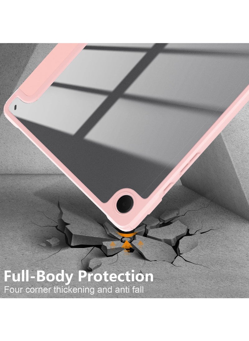 Generic Case for amsung Galaxy Tab A9 8.7 inch SM-X110 / SM-X115 , Hybrid Slim Case Cover Shockproof Cover with Clear Transparent Back Shell(Pink)  - Image 5
