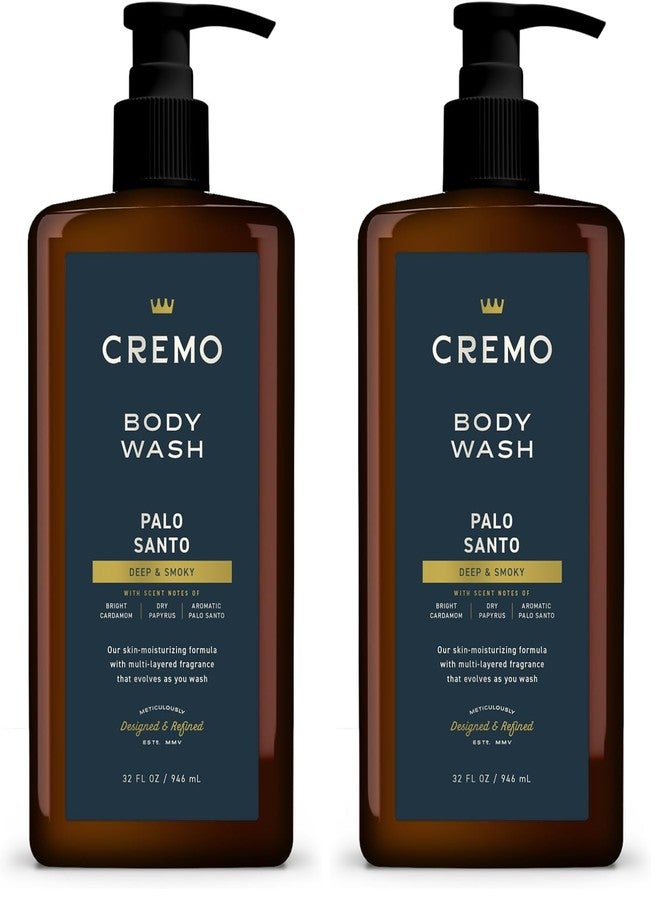 Cremo Rich-Lathering Palo Santo Body Wash for Men, 32 Fl Oz (Pack of 2 - Image 1