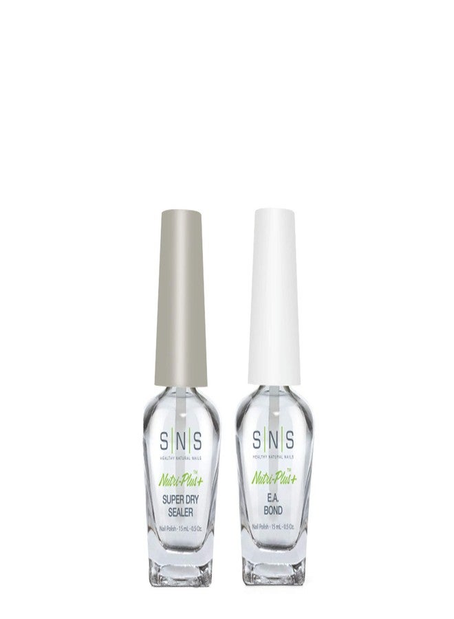 SNS Nails Dipping Powder Liquid Set of 2 (0.5oz) - Sealer Dry, EA Bond - Image 1