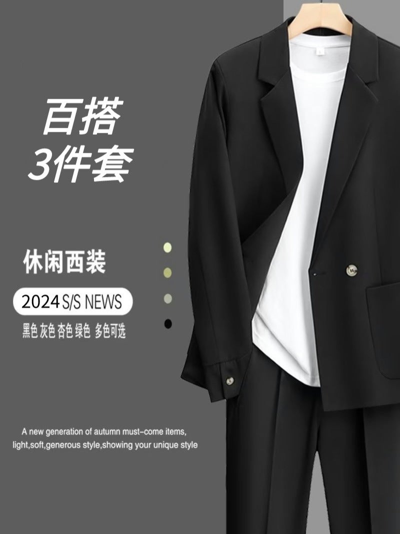Black Small Suit Suit Men'S Handsome Slim-Fit Best Man Jacket Single Western Top Business Korean Men'S Casual Suit - Image 2
