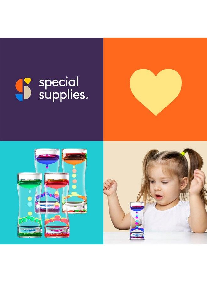 Special Supplies Liquid Motion Bubbler Toy (4Pack) Colorful Hourglass Timer With Droplet Movement Bedroom Kitchen Bathroom Sensory Play Cool Home Or Desk Decor  - Image 5