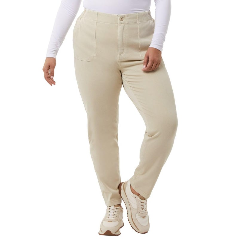 32 Degrees Womens Knit Stretch Elastic Waist Twill Pant (Tan, XL), X-Large - Image 4