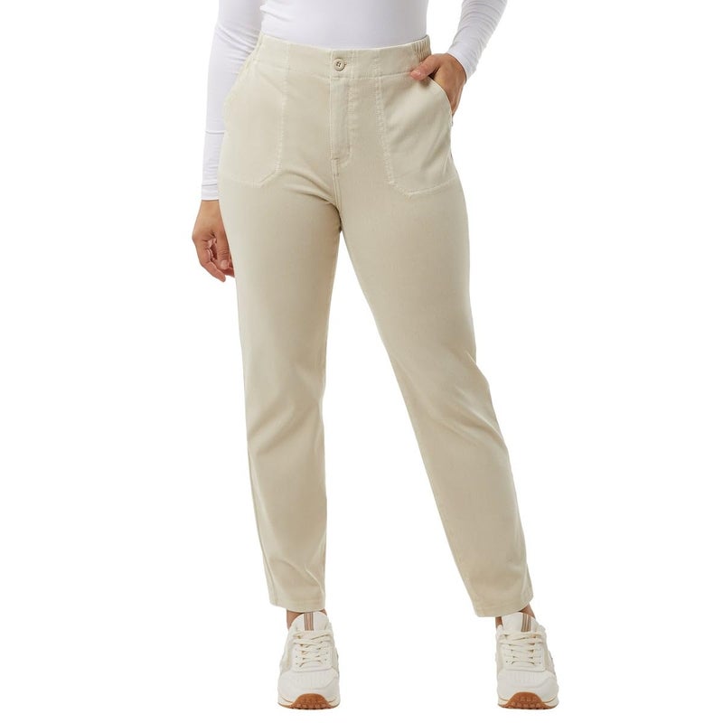 32 Degrees Womens Knit Stretch Elastic Waist Twill Pant (Tan, XL), X-Large - Image 1