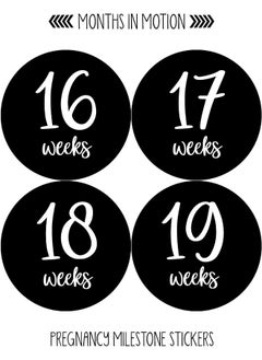 Months In Motion Months In Motion Pregnancy Weekly Belly Growth Stickers - Week to Week Pregnant Expecting Photo Prop - Maternity Keepsake - Baby Bump - Large Set of 36 Weekly Photo Sticker  - Image 3