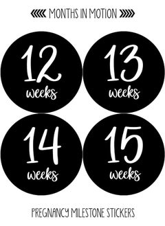 Months In Motion Months In Motion Pregnancy Weekly Belly Growth Stickers - Week to Week Pregnant Expecting Photo Prop - Maternity Keepsake - Baby Bump - Large Set of 36 Weekly Photo Sticker  - Image 2