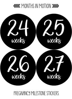 Months In Motion Months In Motion Pregnancy Weekly Belly Growth Stickers - Week to Week Pregnant Expecting Photo Prop - Maternity Keepsake - Baby Bump - Large Set of 36 Weekly Photo Sticker  - Image 5