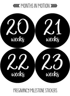 Months In Motion Months In Motion Pregnancy Weekly Belly Growth Stickers - Week to Week Pregnant Expecting Photo Prop - Maternity Keepsake - Baby Bump - Large Set of 36 Weekly Photo Sticker  - Image 4