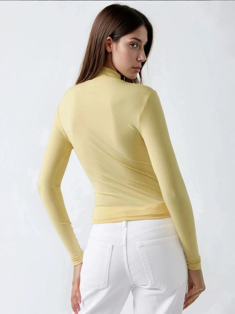 HICCUP High Collar Drape Detail Blouse - Image 5