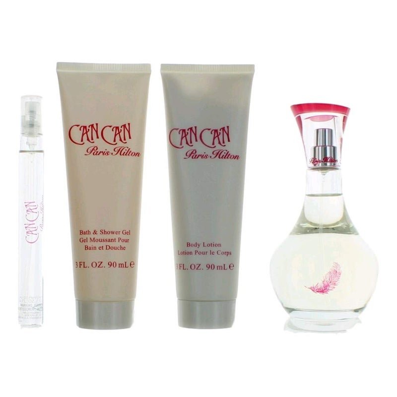 Paris Hilton Can Can for Women Gift Set Eau de Parfum Spray Lotion Bath and Shower Gel Perfume Stick