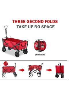 BOSS LIFE STYLE BOSS LIFESTYLE High-Capacity Outdoor Wagon with Adjustable Handle and Rotating Wheels  - Image 3