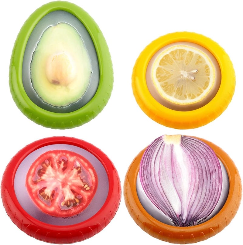 Wrixty Avocado Saver and Tomato Holder - Set of 4 Reusable Storage Containers for Fridge - Ideal for Garlic, Onions, Lemons, and Potatoes - Image 1