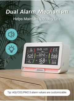 INKBIRD INKBIRD WiFi Air Quality Monitor Indoor Multifunctional Air Quality Detector IAQM-129-W Indoor Carbon Dioxide/Temperature/Humidity/AQI/HCHO/PM2.5/TVOC/PM10 Monitor for Home Office Hotel  - Image 4