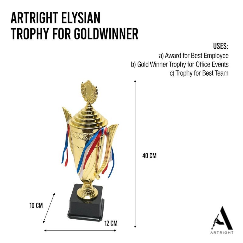 ArtRight Elysian Trophy for Sports, Office and Events | Golden Winner Trophy for Cricket, Football, Office and Corporate Team Events | Award for Best Employee & Winning Team - Image 2
