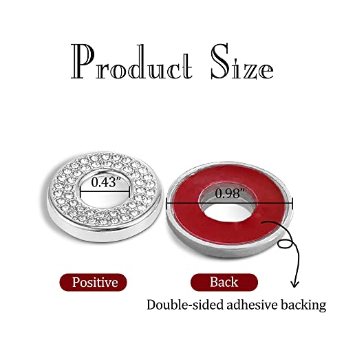 HAOBO 4PCS Bling Car Door Lock Inner Stickers, Bling Car Inner Door Lock Sparkle Stickers, Rhinestones Pull Rod Bolt Decorations Car Interior Accessories for Mercedes Benz C Class C200L GLC260 - Image 2