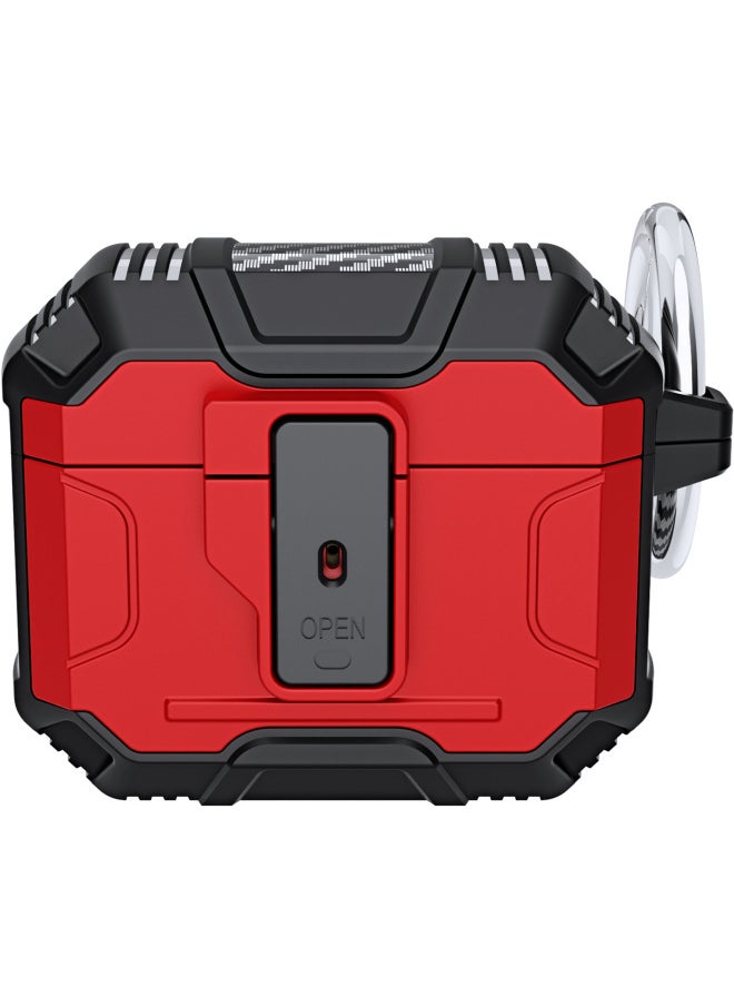 Generic - AirPods4/Pro2 Protective Case TPU Elastic Switch AirPods3 Protective Cover One Touch Switch Full Package Protection For Apple Compatible-Color:Red-Applicable Model:Airpods Pro - Image 1
