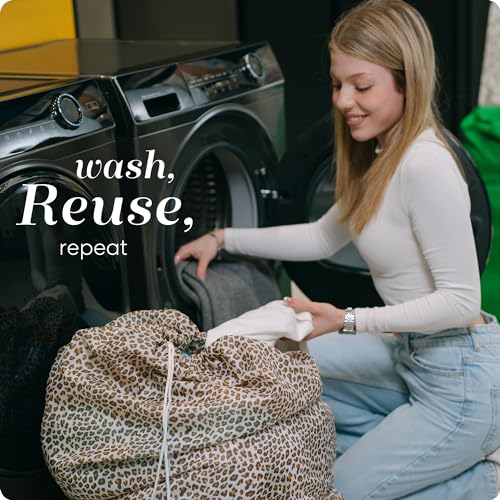 Handy Laundry Nylon Bag - Locking Drawstring Closure, Machine Washable, These Large Bags Will Fit a Laundry Basket and Strong Enough to Carry up to Two Loads of Clothes. (Leopard | 30" x 40") - Image 5