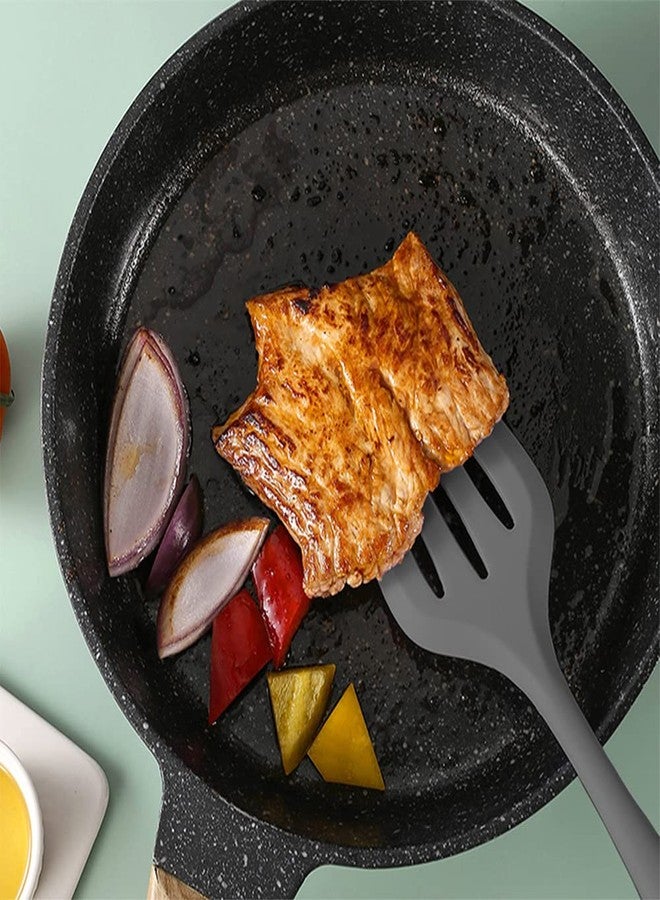 مجموعة أدوات مطبخ صغيرة من كولفا باللونين الذهبي الوردي والرمادي، مكونة من خمس قطع، مصنوعة من السيليكون، تتضمن مضربًا وملعقة مسطحة وملقطًا وملعقة وملعقة مسطحة مثقوبة للطبخ (مستلزمات خبز للأطفال) - رمادي - Image 3