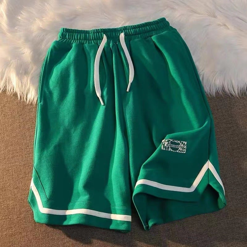 Generic American Basketball Shorts Mens Design Sense Niche oversize Pants High Street Heavy Four-and-Five Pants Sports Pants for Summer Green