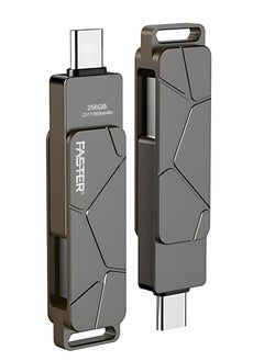 Faster 256GB Dual OTG USB Type-C Flash Drive - 2 in 1 USB 3.1 Pendrive with Metal Body - High Speed Jump Drive Memory Stick with Keychain - Transfer Speed Up to 100 Mbps - For Laptop, Mobile, Smart TV, Car, Speaker  - Image 4