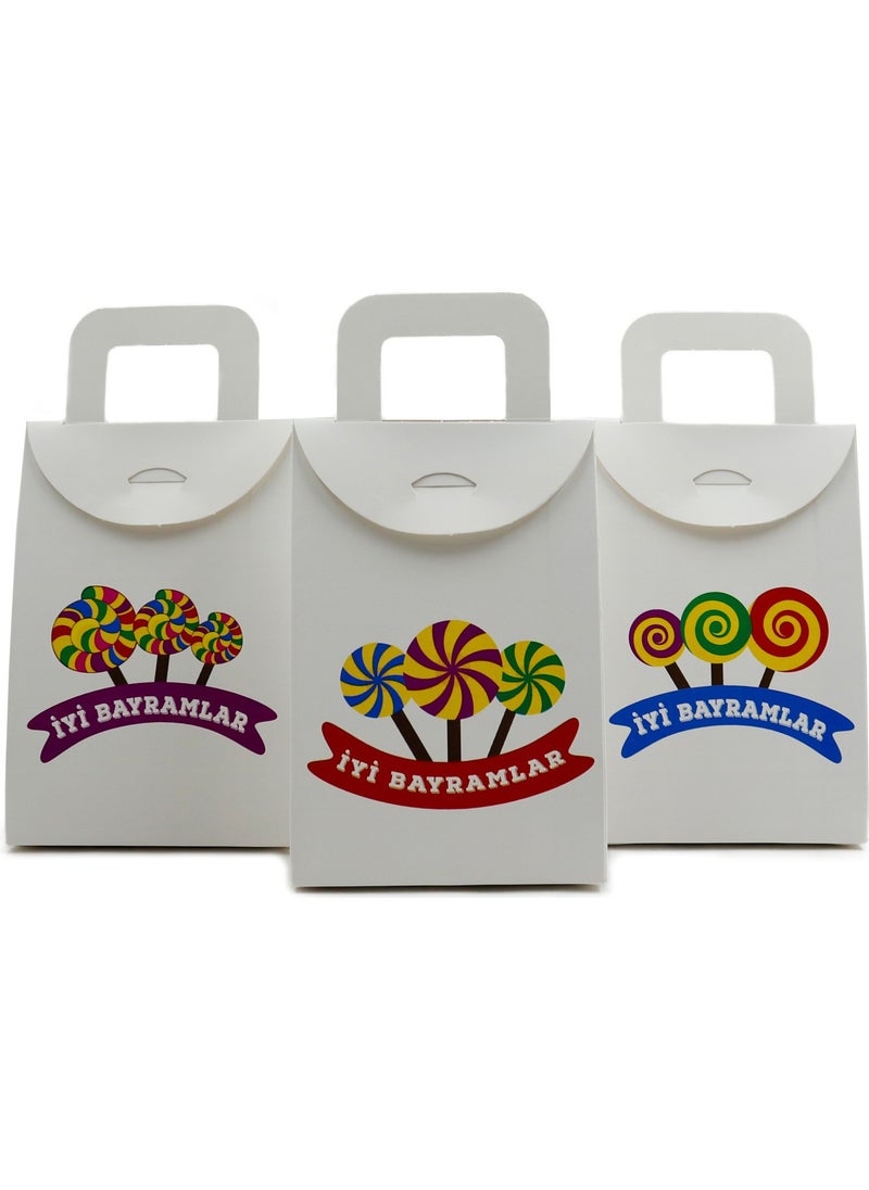Repro Design 10 x 15 cm White 3 Pieces Happy Holidays Printed Empty Tissue Box, Candy, Pocket Money, Gift Box,  - Image 1