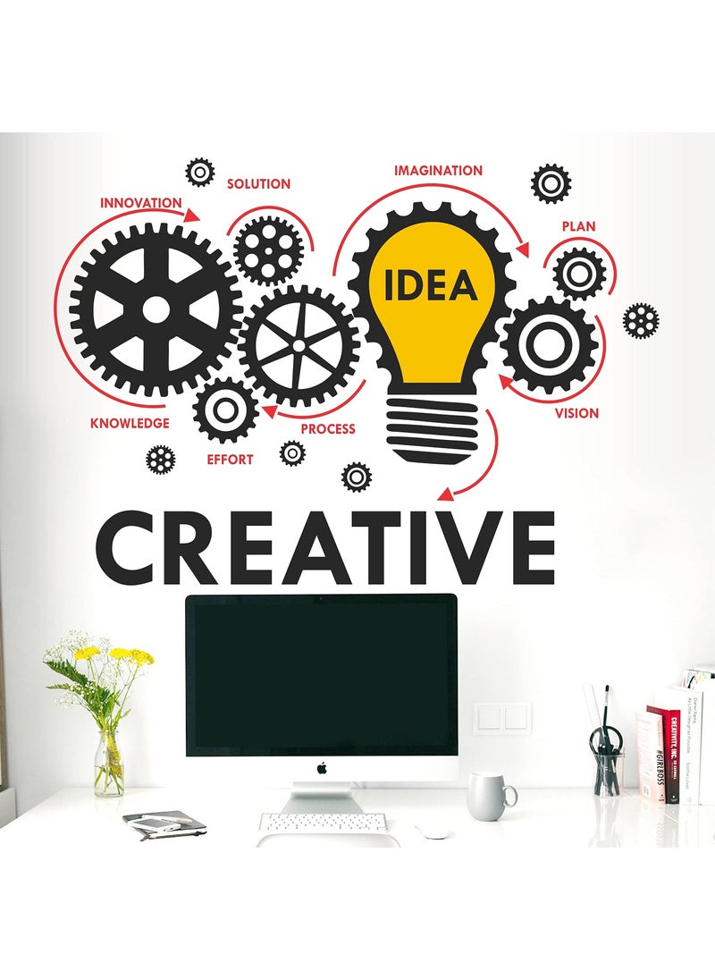 StickMe - StickMe 'Creative Idea Innovation Teamwork Office Work Place Inspirational Motivational Wall Sticker' -SM1055 (Multi Colour, Vinyl - 100cm X 70 cm) - Image 1