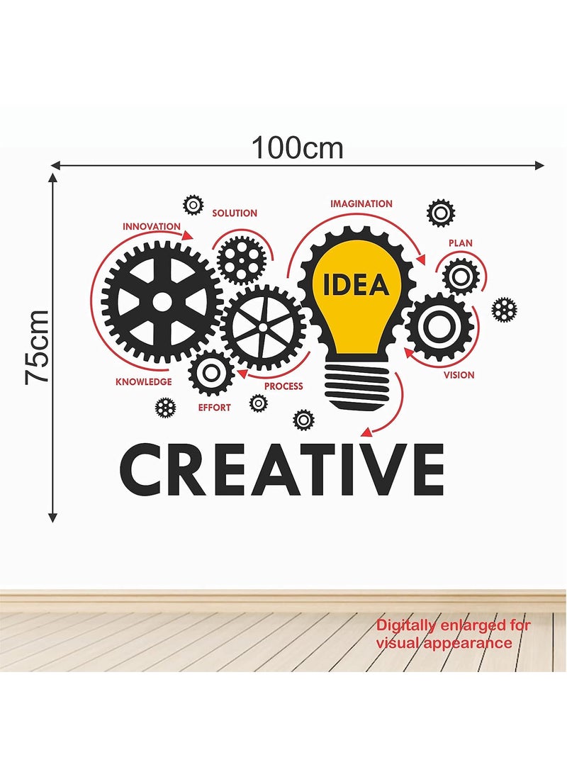 StickMe - StickMe 'Creative Idea Innovation Teamwork Office Work Place Inspirational Motivational Wall Sticker' -SM1055 (Multi Colour, Vinyl - 100cm X 70 cm) - Image 1