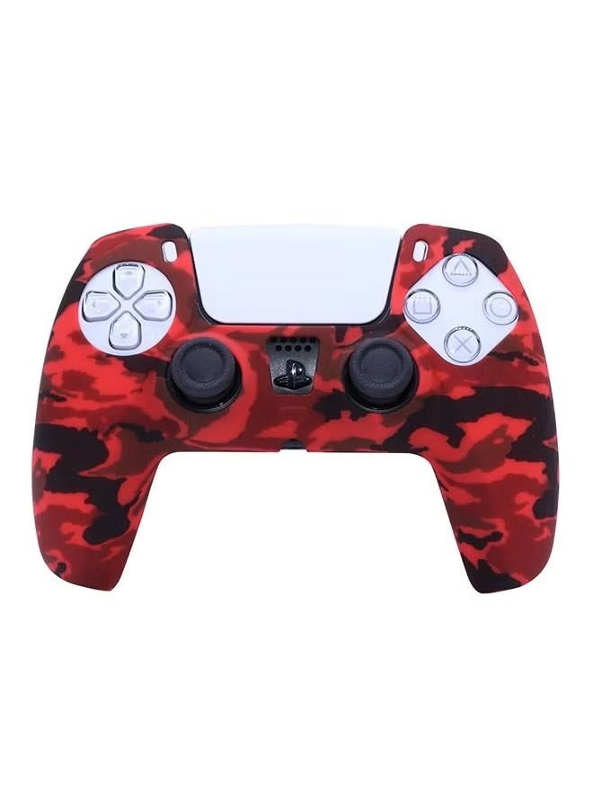 كينسو إكسسوارات غلاف سيليكون لجهاز التحكم اللاسلكي Sony PS5، أغلفة مقابض مضادة للانزلاق والخدوش، واقية من الغبار، غطاء سيليكون واقي لجهاز التحكم PS5 باللون الأحمر/الأسود. - Image 2