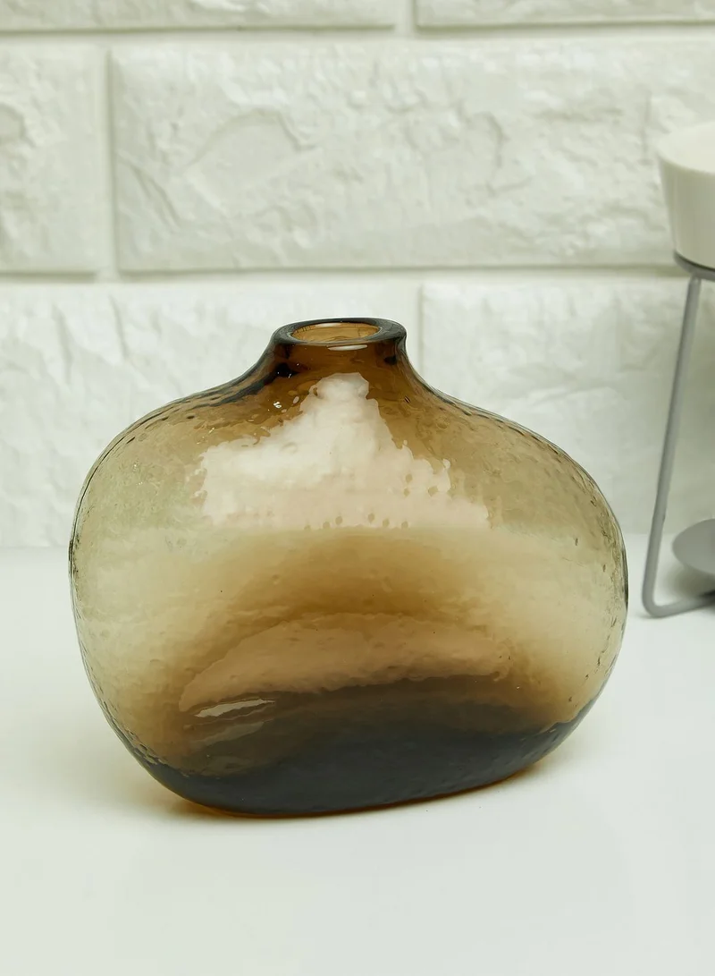 AURORA Irregular Brown Glass Vase