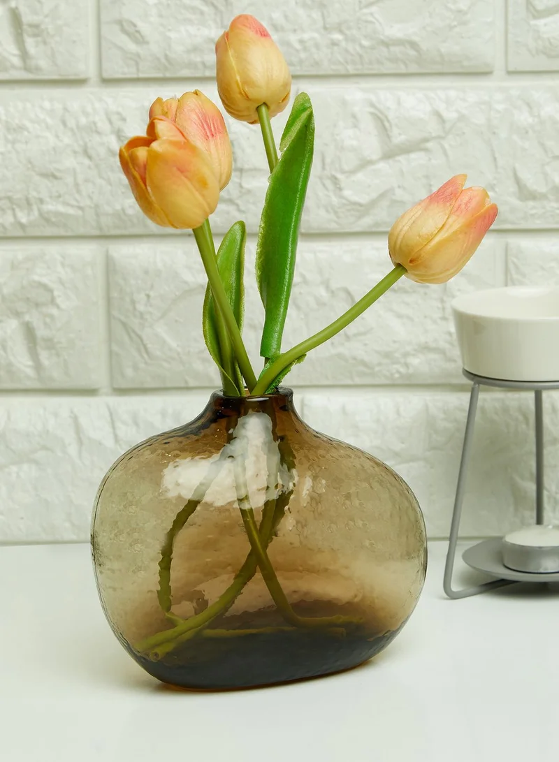 AURORA Irregular Brown Glass Vase