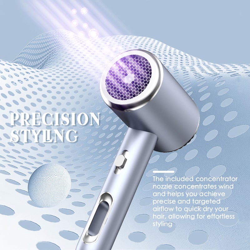 Ion Hair Dryer 1600W Fast Drying Hair Care Blow Dryer Hairdryers 2 Speeds 3 Heat Settings with Concentrator Nozzle for Home and Salon Use - Image 3