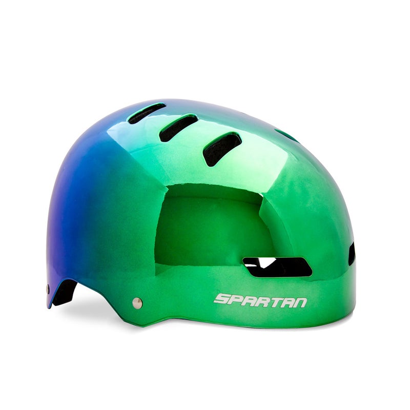 Spartan Mirage Plus Adult Skate Helmet | Medium Size 54–58 cm | Rainbow Chrome Finish | ABS Shell with EPS Foam Liner | Dial-Fit System | 12 Vents | Lightweight 500g | Multi-Sport Helmet | SP-9083 - Image 1