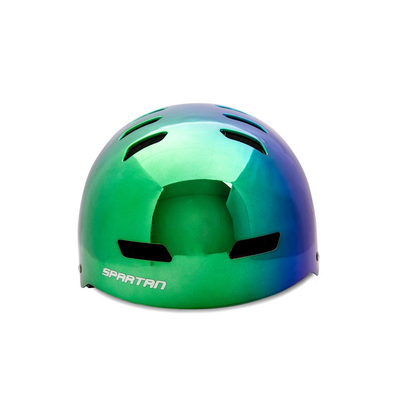 Spartan Mirage Plus Adult Skate Helmet | Medium Size 54–58 cm | Rainbow Chrome Finish | ABS Shell with EPS Foam Liner | Dial-Fit System | 12 Vents | Lightweight 500g | Multi-Sport Helmet | SP-9083 - Image 3
