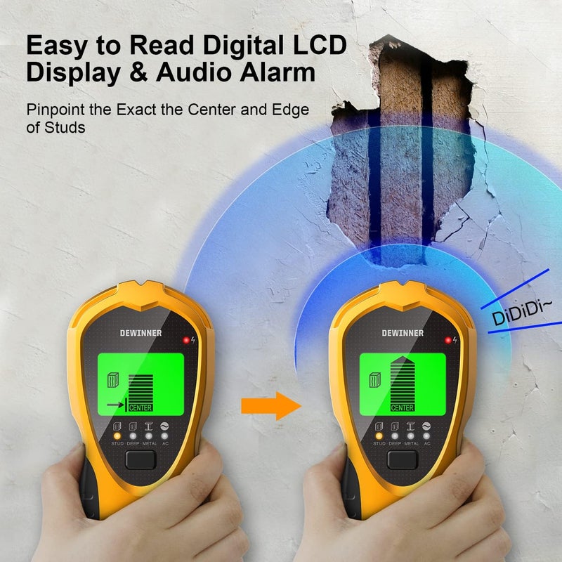 ديوينر كاشف الحوائط الرقمي متعدد الأغراض DEWINNER LCD 4 في 1 لكشف الأسلاك الكهربائية والخشب والأسلاك المعدنية وكشف العوارض الخشبية - Image 3
