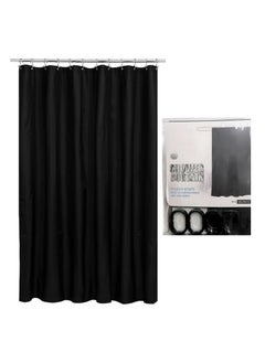 Waterproof Fabric Shower Curtain, 180 x 180 cm, Black