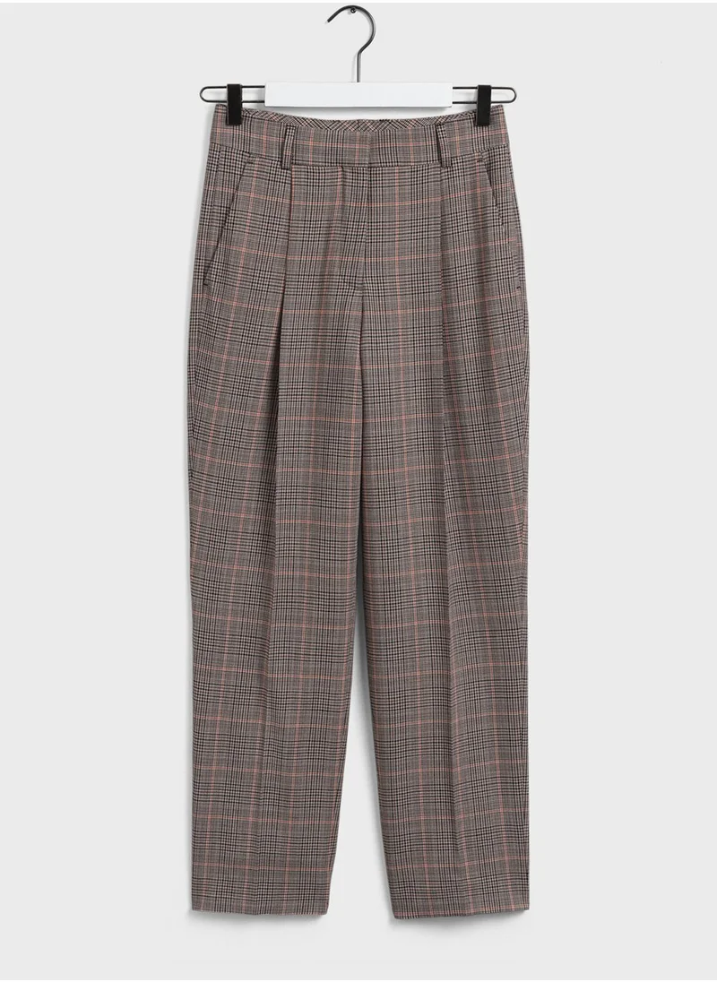 GANT High Waist Checked Pants