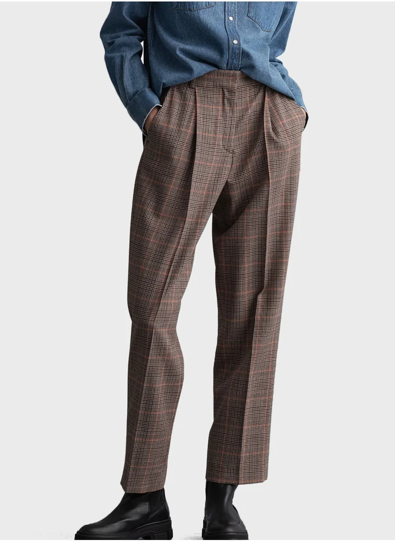 GANT High Waist Checked Pants