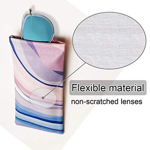 WOW DING 6PCS Eyeglass Pouch, Eyeglasses Cases for Women, Sunglasses Case with Cleaning Cloth, Soft Portable Glasses Pouch Bag - Image 5