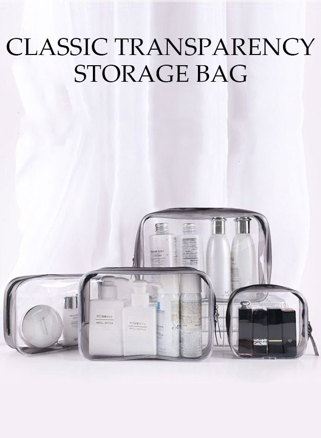 DUNISO 4PCS Makeup Bag Set for Women and Men Cosmetic Bag Clear Waterproof Travel Toiletry Bag Storage Organizer Case for Accessories Shampoo Toiletries - Image 3
