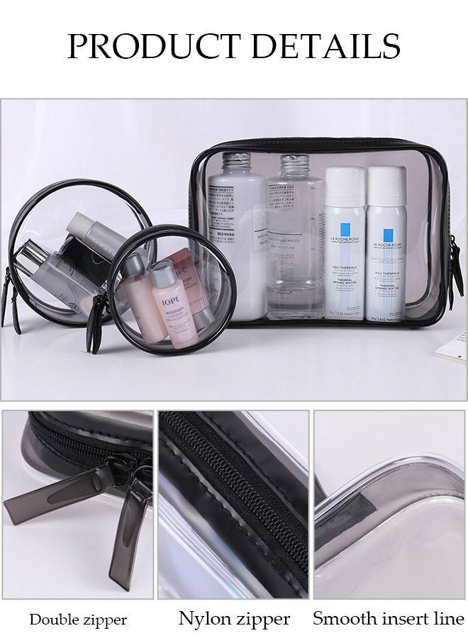DUNISO 4PCS Makeup Bag Set for Women and Men Cosmetic Bag Clear Waterproof Travel Toiletry Bag Storage Organizer Case for Accessories Shampoo Toiletries - Image 5