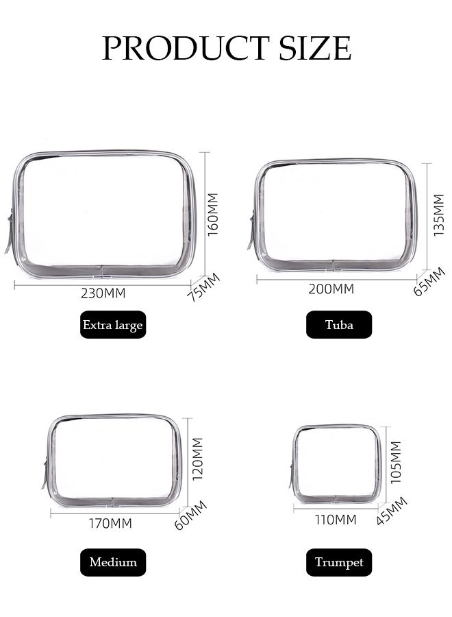 DUNISO 4PCS Makeup Bag Set for Women and Men Cosmetic Bag Clear Waterproof Travel Toiletry Bag Storage Organizer Case for Accessories Shampoo Toiletries - Image 4