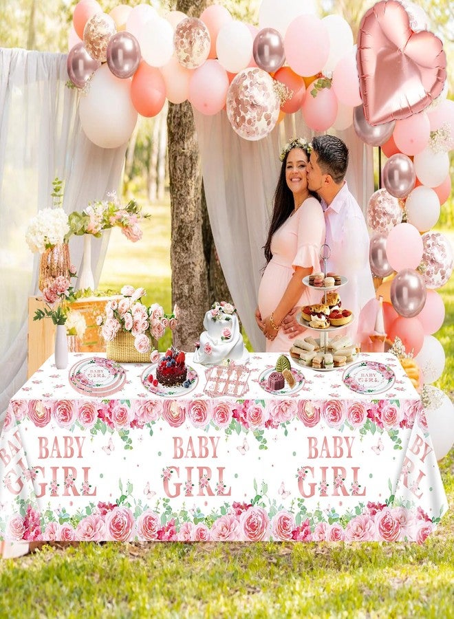 Inspireyee 160 PCS Baby Shower Decorations for Girl Gender Reveal Party Supplies Tableware set-Plate, Napkin, Baby Shower Rose Gold Floral Dinnerware Set for Girl Baby Shower Decorations Party Supplies 40 Guests - Image 4