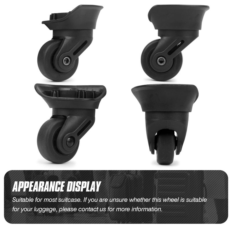 Volein Suitcase Wheels Plastic for DIY Repair, 360 Swivel Wheel Replacement Luggage Travel Casters, Black Spinner Suitcase Caster for Luggage, V72A - Image 5