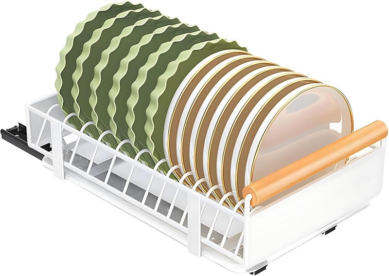 Bellveen Bellveen Pull Out Cabinet Organizer with Dish Storage Rack Large Capacity Pantry Shelves for Kitchen Heavy Duty Detachable Drainage Plate Adhesive Rail Slide Out Design Multicolor  - Image 1