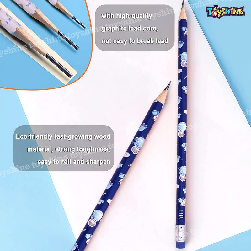 Toyshine Toyshine Pack of 30 Pencils Thick Strong Grip Pencils Suitable for School Kids Art Drawing Drafting Sketching Shading Space Blue - Image 3