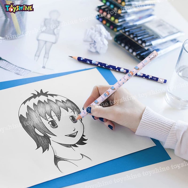Toyshine Toyshine Pack of 30 Pencils Thick Strong Grip Pencils Suitable for School Kids Art Drawing Drafting Sketching Shading Space Blue - Image 4
