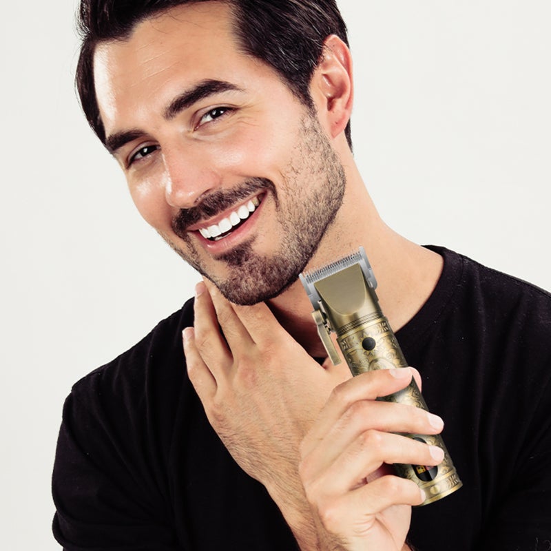Electric Hair Clippers: Gold USB Cordless, Long 90+ Minute Battery Life, Powerful Low Noise Motor - Ergonomic Carbon Steel Build, Sharp Stainless Steel Blades for Home & Professional Hair Trimming - Image 2